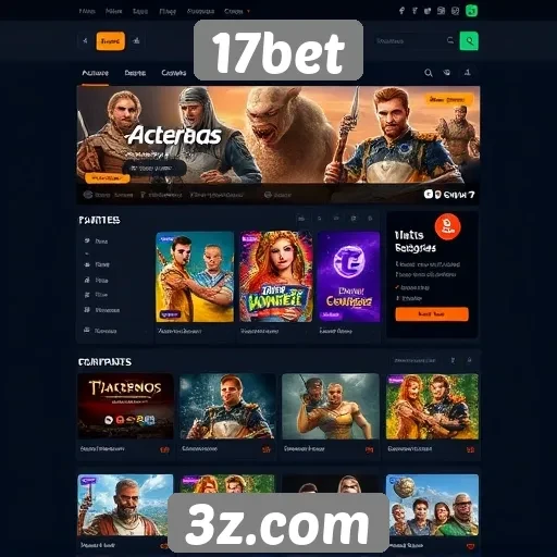 Interface e usabilidade do site 17bet